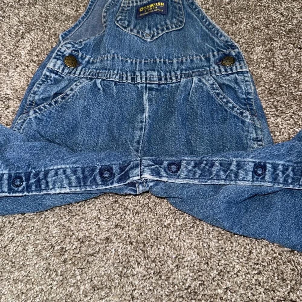 Vintage OshKosh B'Gosh Denim Overalls 24M Made USA Baby Toddler Blue Jean